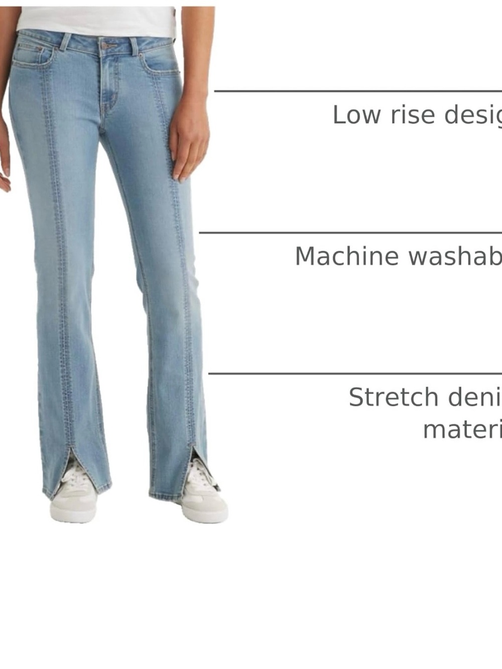 Levi’s Superlow Boot Light Wash Split-Hem Jeans - Picture 2 of 7